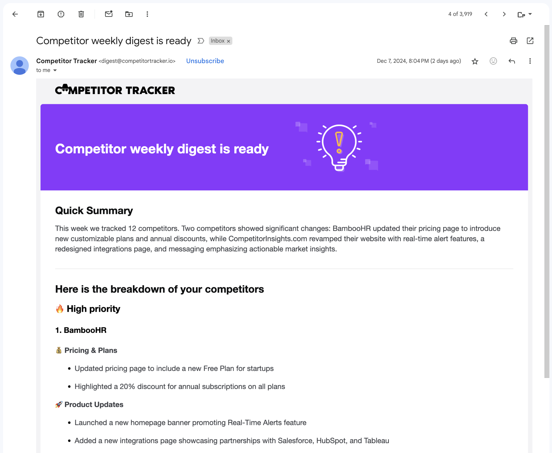 Email template
